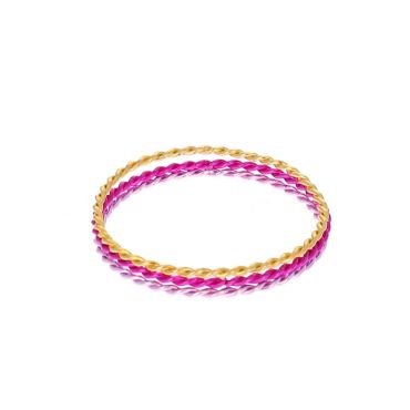 lot de 3 bracelets torsadés doré et rose