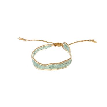 Bracelet tissé perles turquoise