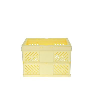 caisse rangement jaune plastique 