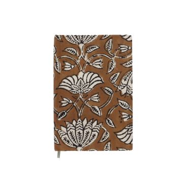 petit carnet de notes marron block print delhi d'antan