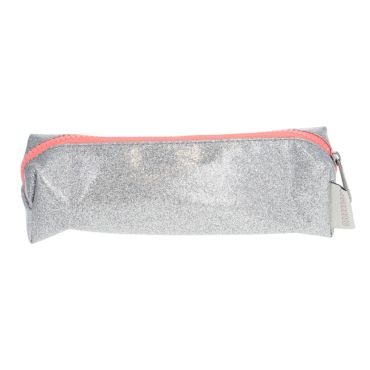 trousse argentée et rose à paillettes