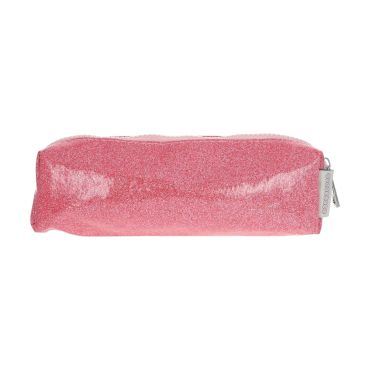 trousse à paillettes rose et corail