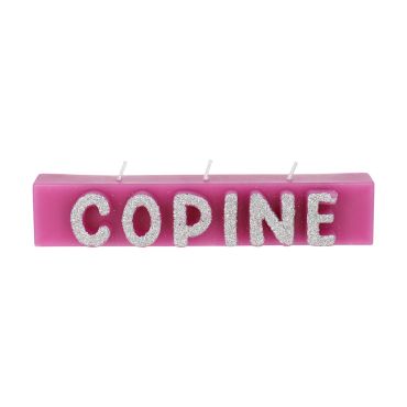 bougie à paillettes argentées copine