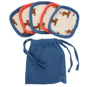 lot de 5 lingettes lavables en éponges tigres
