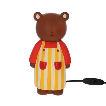 luminaire enfant ours en salopette rouge