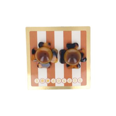 boucles d'oreilles fleurs écaille de tortue