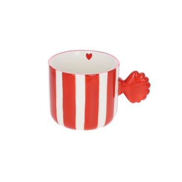 Tasse à café rayée rouge Trouville