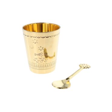 coffret cuillere et timbale en laiton