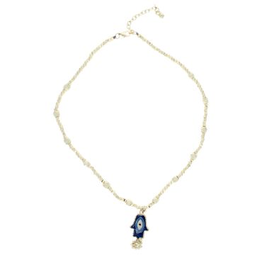 Collier doré et main de fatma