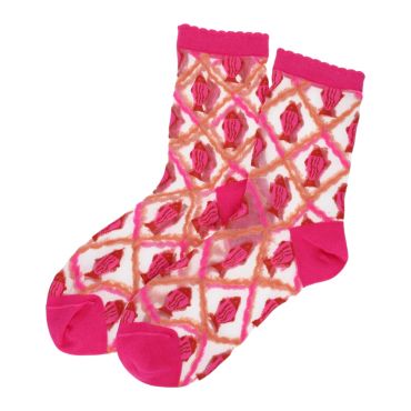 chaussettes en nylon femmes poissons roses