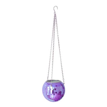 Pot de fleurs à facettes disco violet