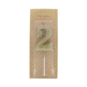 bougies paillettes dorées 2