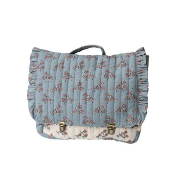 Sac à dos enfant fleuri bleu