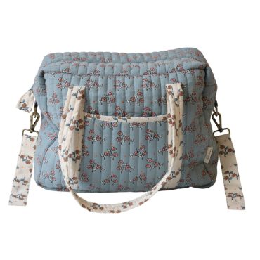 Sac à langer fleuri bleu - À la cueillette