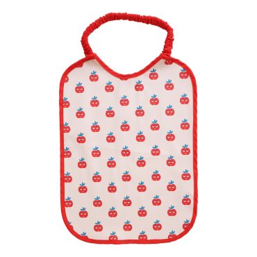 bavoir long élastique pomme rouge vichy chéri