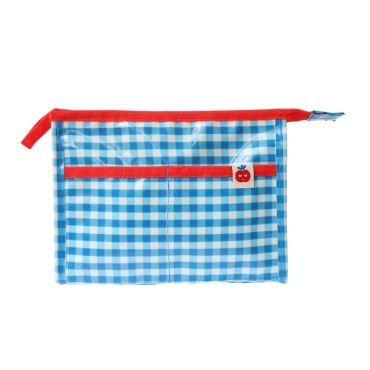 trousse plate vichy bleu