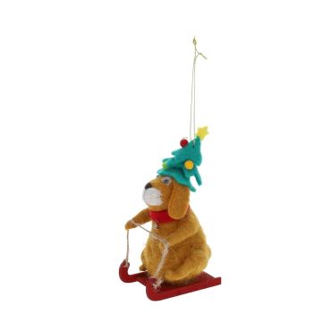 suspension de noël feutrine lapin luge