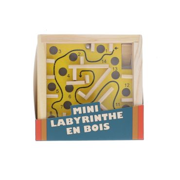 Mini labyrinthe en bois jaune
