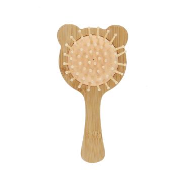 brosse à cheveux en bois ours