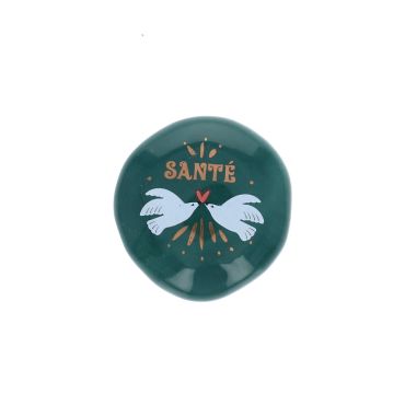 porte-bonheur céramique vert oiseaux