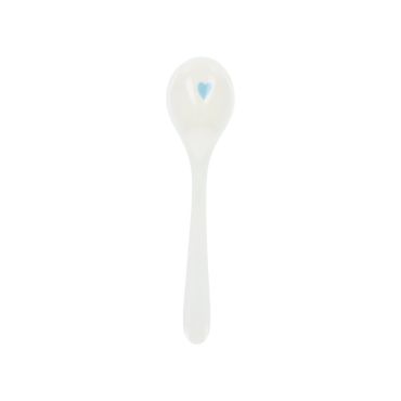 cuillère écrue coeur bleu