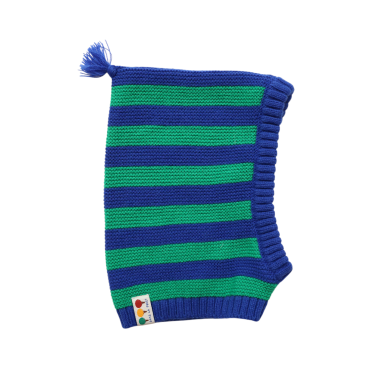 cagoule en tricot rayé vert