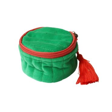 trousse écrin à bijoux en velours vert