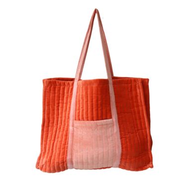 sac cabas en velours vert