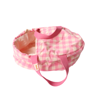 couffin poupée vichy rose