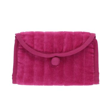 Pochette portefeuille à rabats en velours rose - Aland