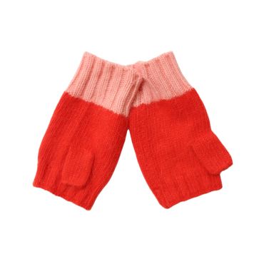 mitaines femme en tricot orange
