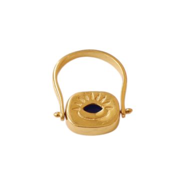 bague femme oeil bleu
