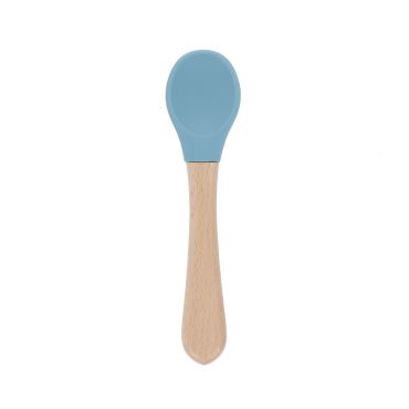 Cuillère en bois et silicone bleu - À la cueillette