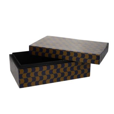 boite en résine kaki bleu