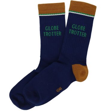 Chaussettes homme bleu nuit "Globe trotter" - Robin