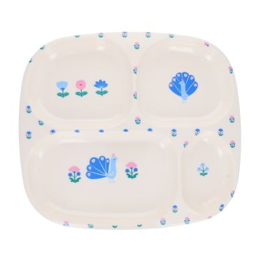 assiette compartiments jolie paon