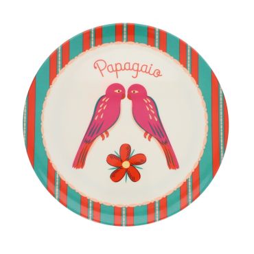 assiette en mélamine perroquets papagaio