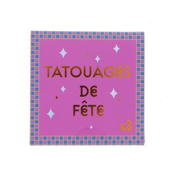 Set de 3 tatouages temporaires dorés fête