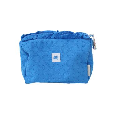 trousse de toilette broderie bleue
