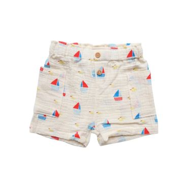 Short bébé bateau en gaze de coton Petit Matelot