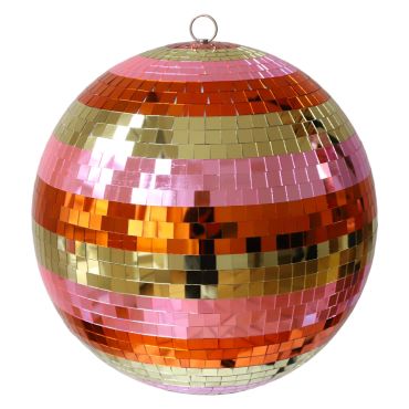 boule disco à facettes rose doré orange
