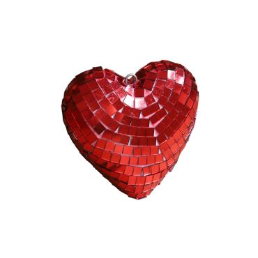 coeur à facettes rouge