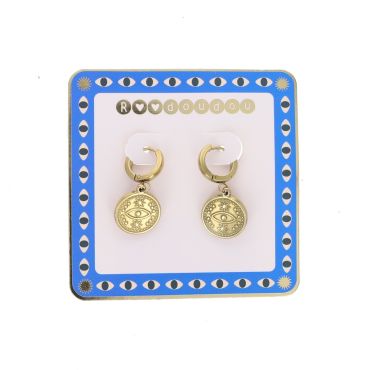boucles d'oreilles mini créoles oeil protecteur