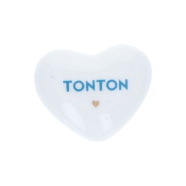 Coeur en céramique Tonton cadeau porte bonheur