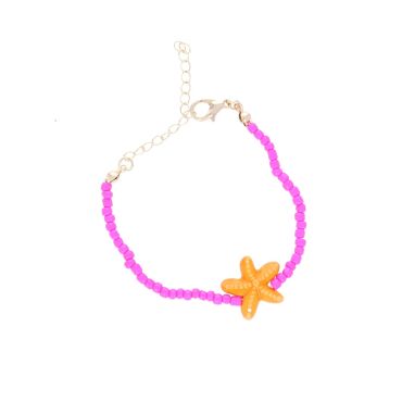 bracelet fuschia perles rose étoile de mer Club Soleil