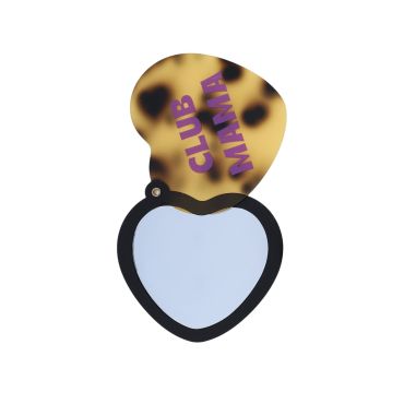 Miroir de poche coeur léopard "club mama"