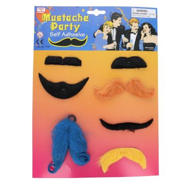 Lot de 7 fausses moustaches adhésives