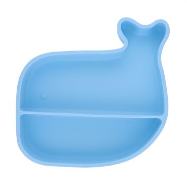 assiette silicone bleu baleine