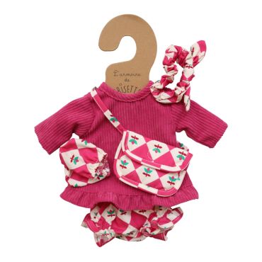 Tenue de poupée Pia robe en velours rose - Aland