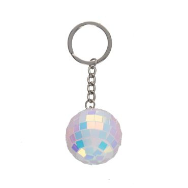 porte-clés boule à facettes iridescentes